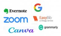 Zoom, Canva, Grammarly, Evernote, Google and EasyBib