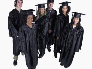 College graduates in caps and gowns