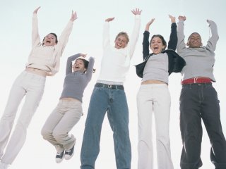 Group of people jumping