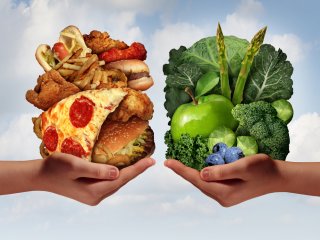 Food choices - unhealthier options versus healthier ones